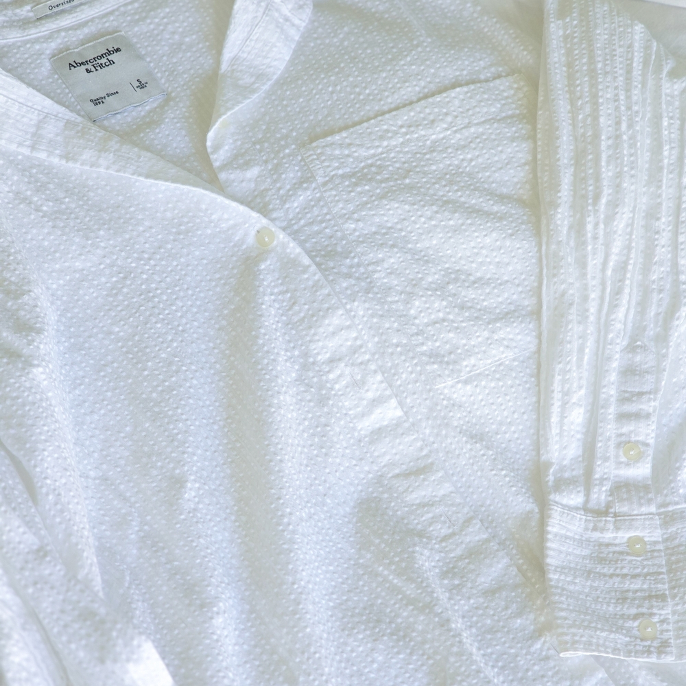 Abercrombie & Fitch Textured White Shirt
